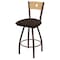 Holland Bar Stool Co 36" Swivel Counter Stool, Brnz Finish, Nat Back, Rein Coffee Seat X830 - alternate 1